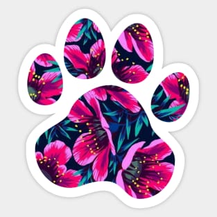 Tropical Paw Print Sticker